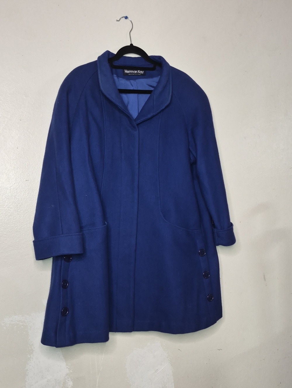 Women's Royal Blue Wool Blend Coat